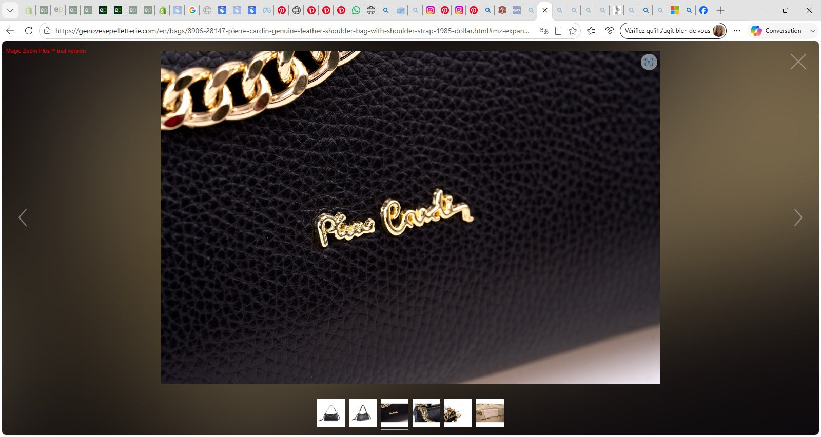 Sac Géométrique Cuir Véritable Pierre Cardin - DOLLAR 1985