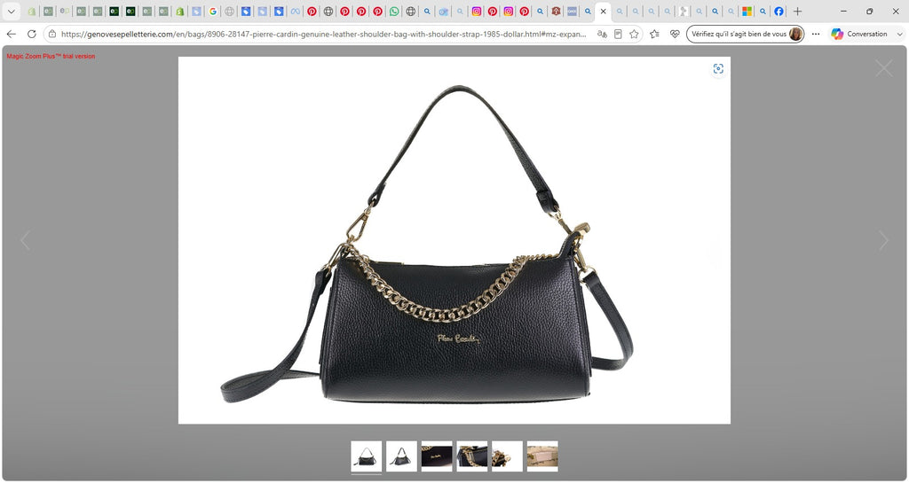 Sac Géométrique Cuir Véritable Pierre Cardin - DOLLAR 1985